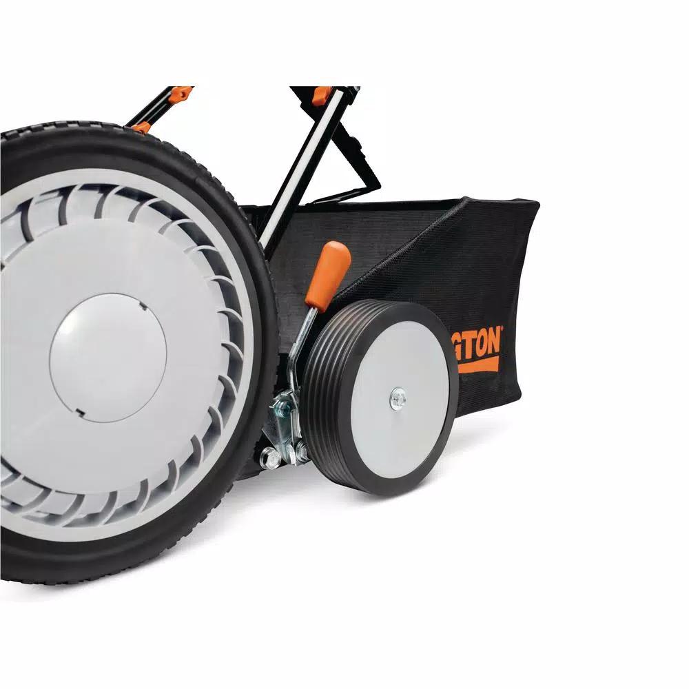 Remington 18 in. Manual Walk Behind Reel Lawn Mower with Bagger and 9-Position Height Adjustment