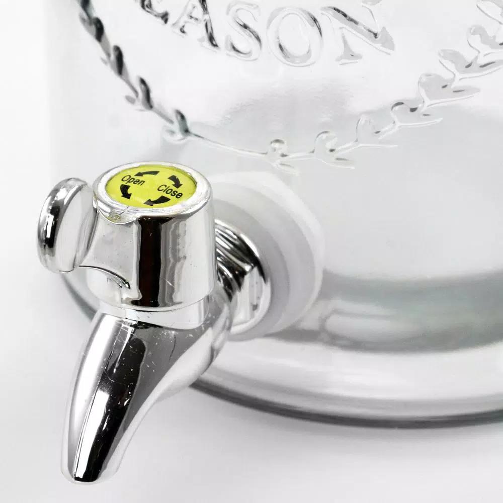 Gibson Home Bayfront Summer 2.6 Qt. Glass Drink Dispenser with Wire Bail Handle