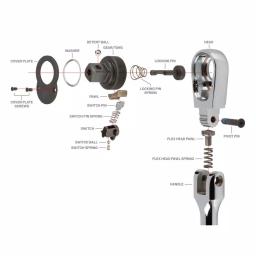 TEKTON 3-Piece Flex Quick-Release Ratchet Set, 1/4 in., 3/8 in., 1/2 in. Drives thumbnail 8