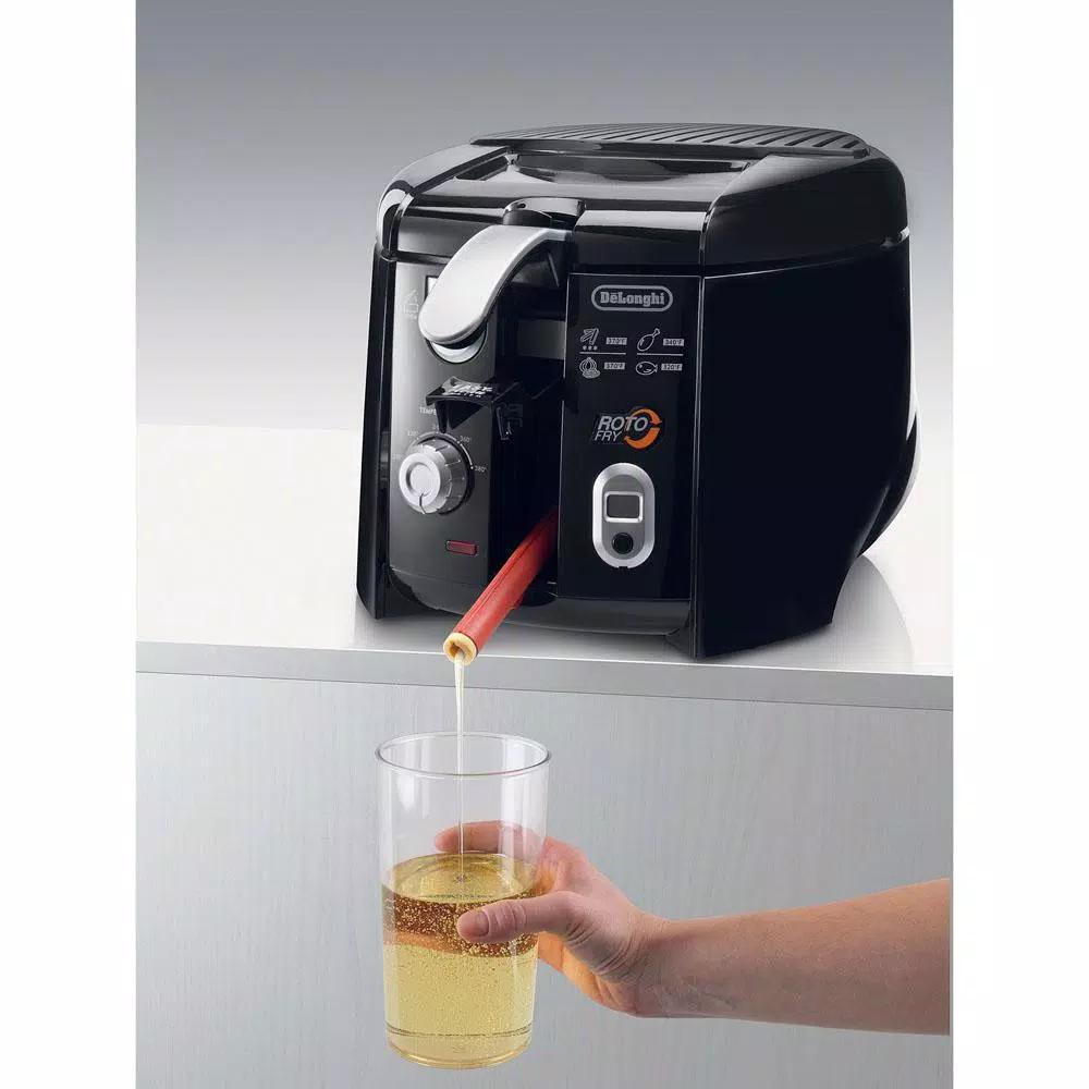 DeLonghi De'Longhi Roto Fry Cool Touch Low Oil Deep Fryer, 1.2L Capacity, Black