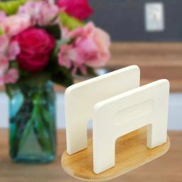 Creative Home Natural Bamboo Napkin Holder - Off White Tabletop Tissue Dispenser thumbnail 1