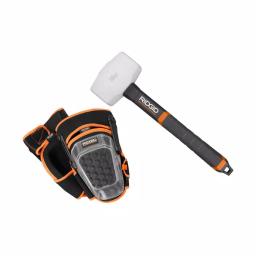 RIDGID 16 oz. Rubber Tile Mallet and Pro-Hinge Stabilizing Knee Pad Set thumbnail 1