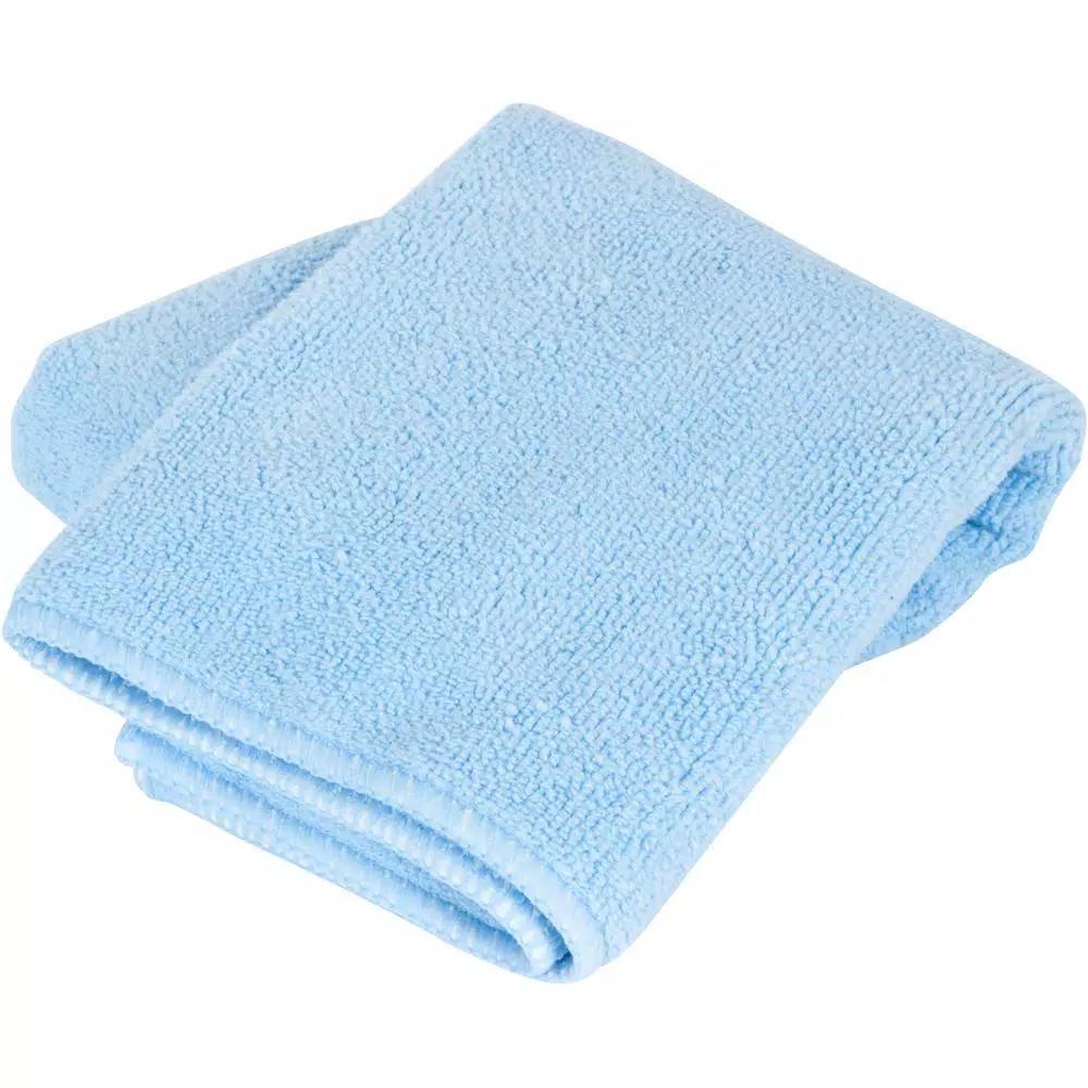 QEP 18 in. x 18 in. Microfiber Multi-Surface Cleaning and Polishing Cloth, Blue