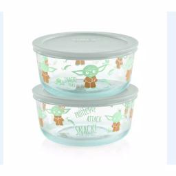 Pyrex Star Wars The Child 4-Piece Decorated Glass Food Storage Container Set with Lids thumbnail 4