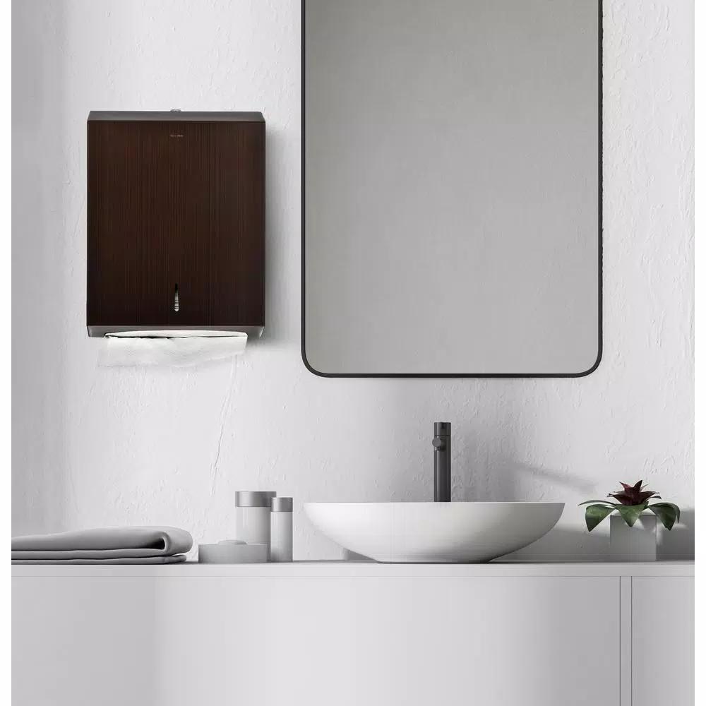 Alpine Industries Brushed Antique Bronze Stainless Steel C-Fold & Multi-Fold Paper Towel Dispenser