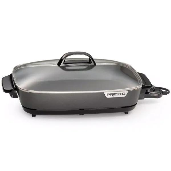 Presto SlimLine 16 in. Black Non-Stick Electric Skillet with Heavy Cast Aluminum Pan