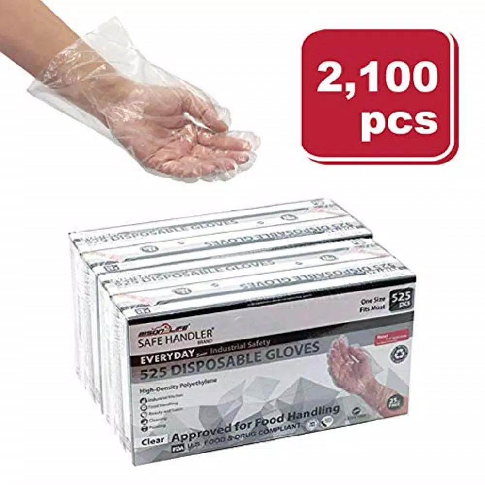 Safe Handler Long Cuff HDPE Multipurpose Disposable Gloves, 2100-Count