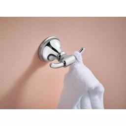 MOEN Jansen Chrome Screw-In Robe and Towel Hook, 2-Hook Design thumbnail 2