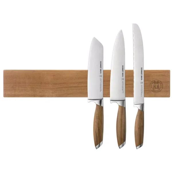 SCHMIDT BROS. Acacia Wood 18 in. Magnetic Knife Bar Wall Mount Storage