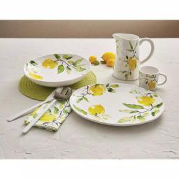 Split P Lovely Lemons Ceramic Serving Platter, 15.5 in. Round Botanical Pattern thumbnail 3