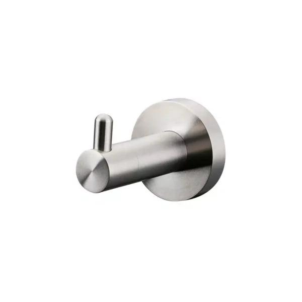 Lexora Bagno Nera Stainless Steel Robe Hook in Satin Nickel