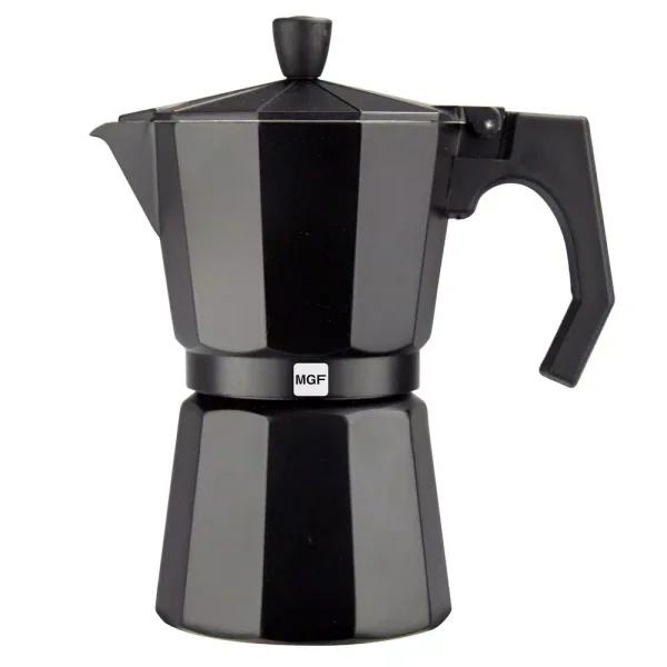 Magefesa Kenia Noir 9-Cup Aluminum Espresso Maker - Black Stovetop Moka Pot