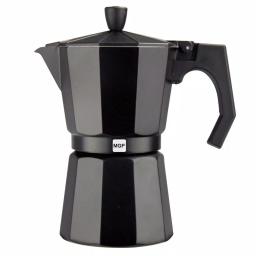 Magefesa Kenia Noir 9-Cup Aluminum Espresso Maker - Black Stovetop Moka Pot thumbnail 1