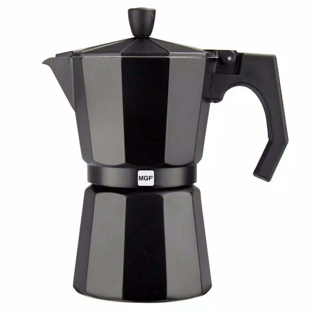 Magefesa Kenia Noir 9-Cup Aluminum Espresso Maker - Black Stovetop Moka Pot