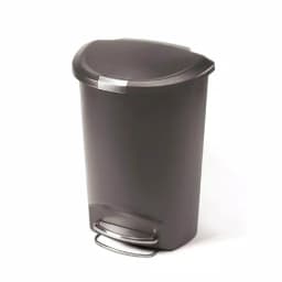simplehuman 13 Gal. Semi-Round Plastic Step Trash Can, Grey thumbnail 1
