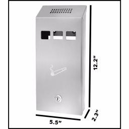 Alpine Industries Stainless Steel Wall-Mounted Cigarette Disposal Station Outdoor Ashtray thumbnail 5