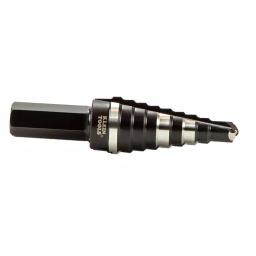 Klein Tools Double Fluted Step Drill Bit, 1/4 in. to 3/4 in., 3/8 in. Hex Shank, High Speed Steel thumbnail 4