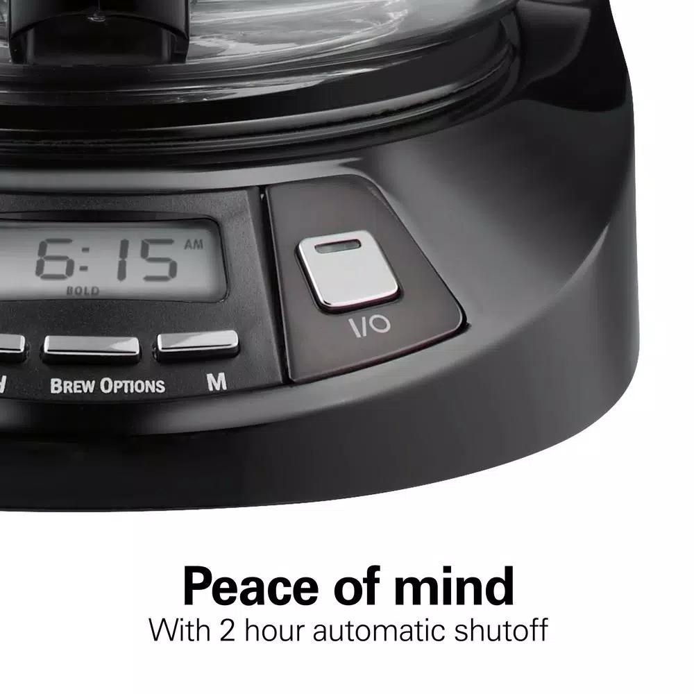 Hamilton Beach 12-Cup Programmable Drip Coffee Maker with Black Stainless Steel Accents