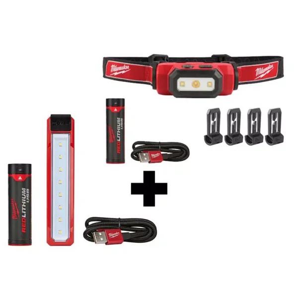 Milwaukee REDLITHIUM USB Rechargeable Rover Pocket Flood Light & Hard Hat Headlamp Combo