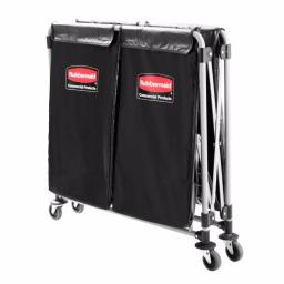 Rubbermaid Commercial Products Executive 8-Bushel Collapsible Multi-Stream X-Cart with Stainless Steel Frame thumbnail 4