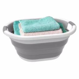 Lavish Home Gray Collapsible Multi-Use Laundry Basket with Comfort Grip Handles thumbnail 2
