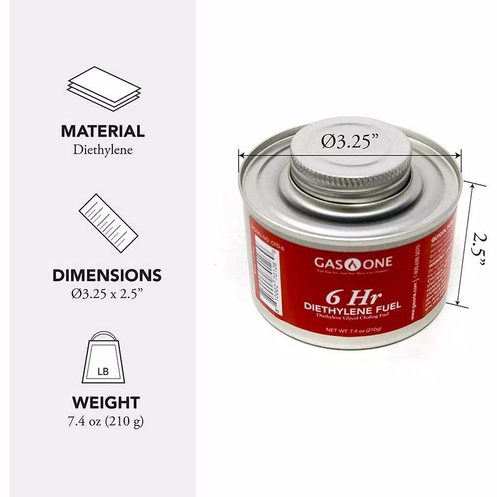 Unbranded Gas One CFD-6 Diethylene Chafing Fuel - 6 Hour Burn Time for Catering and Buffets