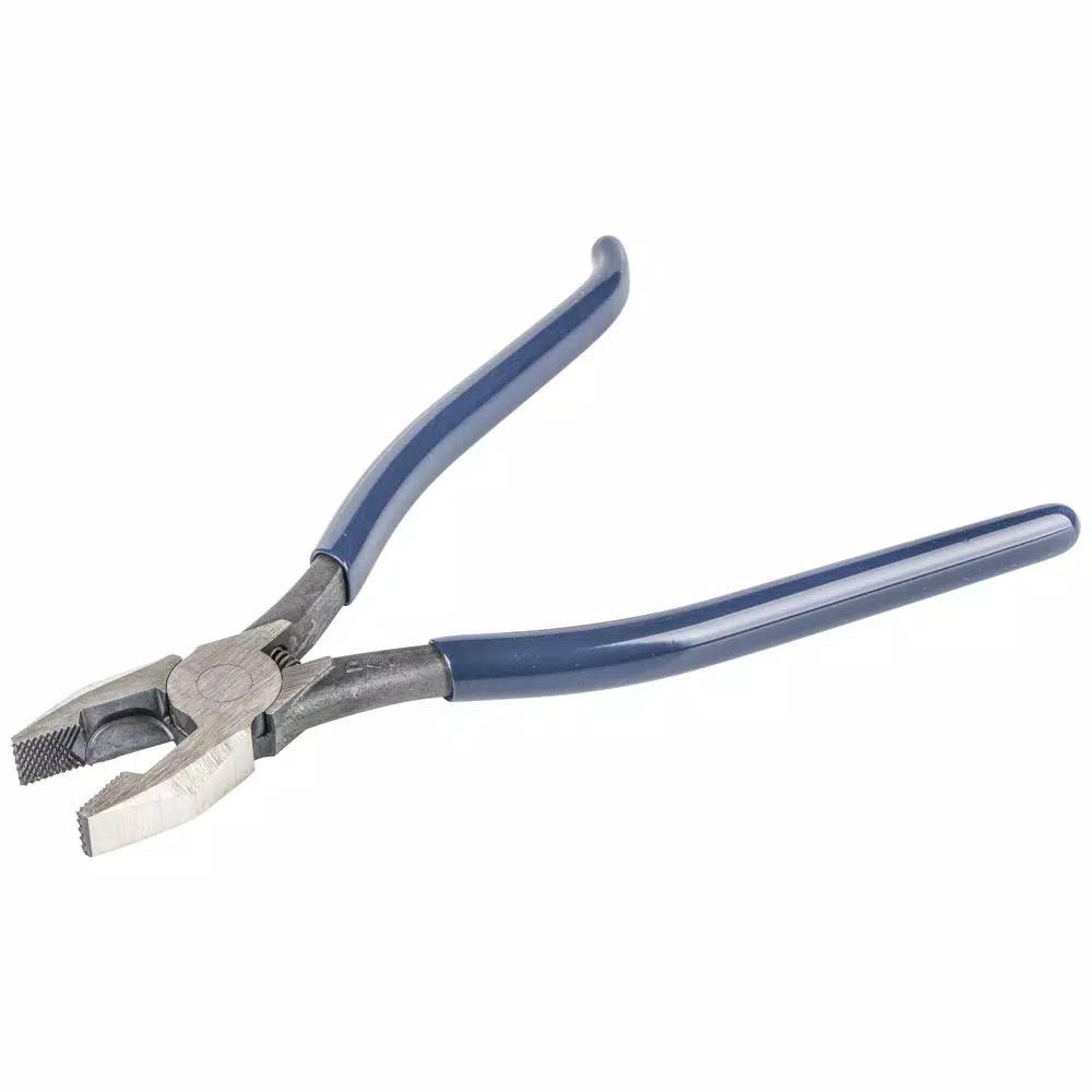 Klein Tools 9 in. Left Handed Ironworker's Rebar Pliers, Spring Loaded, Induction Hardened