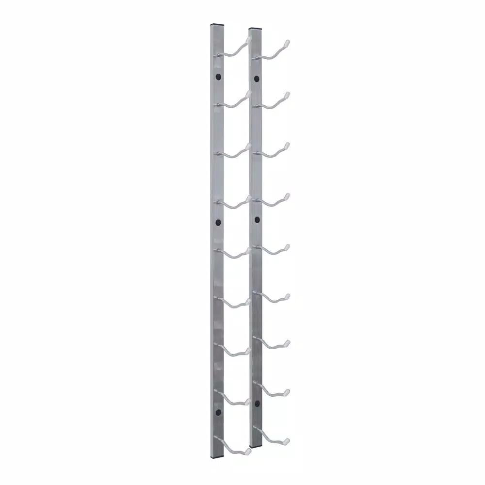 Epicureanist 9-Bottle Stainless Metal Wall-Mount Wine Rack