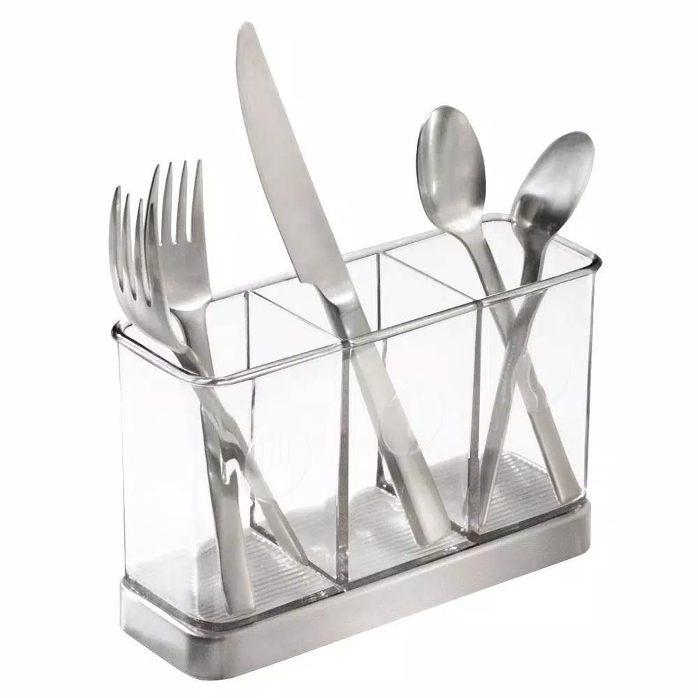 interDesign Forma 2 Flatware Organizer with Brushed Stainless Steel Base