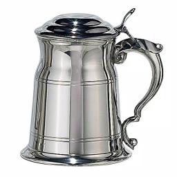 Heim Concept Silver 19 oz. Sheffield Pewter Tankard with Glass Bottom thumbnail 1