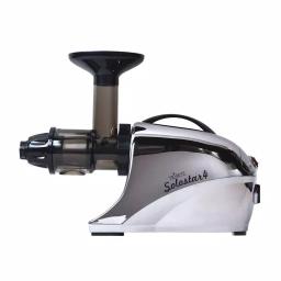 Tribest Solostar 4 Cold Press Juicer, 16 fl. oz. Chrome Horizontal Single Auger Juicer thumbnail 1