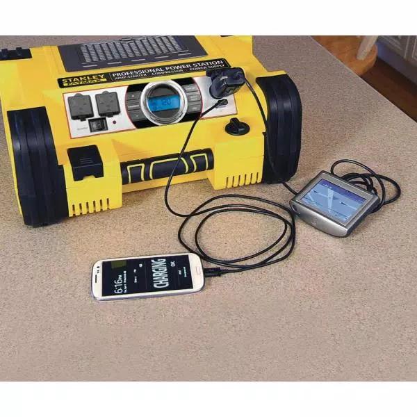 Stanley PPRH7DS Professional Power Station: 1400 Peak Amp Jump Starter, 500W Inverter & 120 PSI Air Compressor