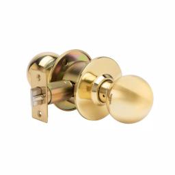 Taco Trans Atlantic Bright Brass Grade 3 Storeroom Cylindrical Door Knob Set, 2-3/4 in. Backset thumbnail 2