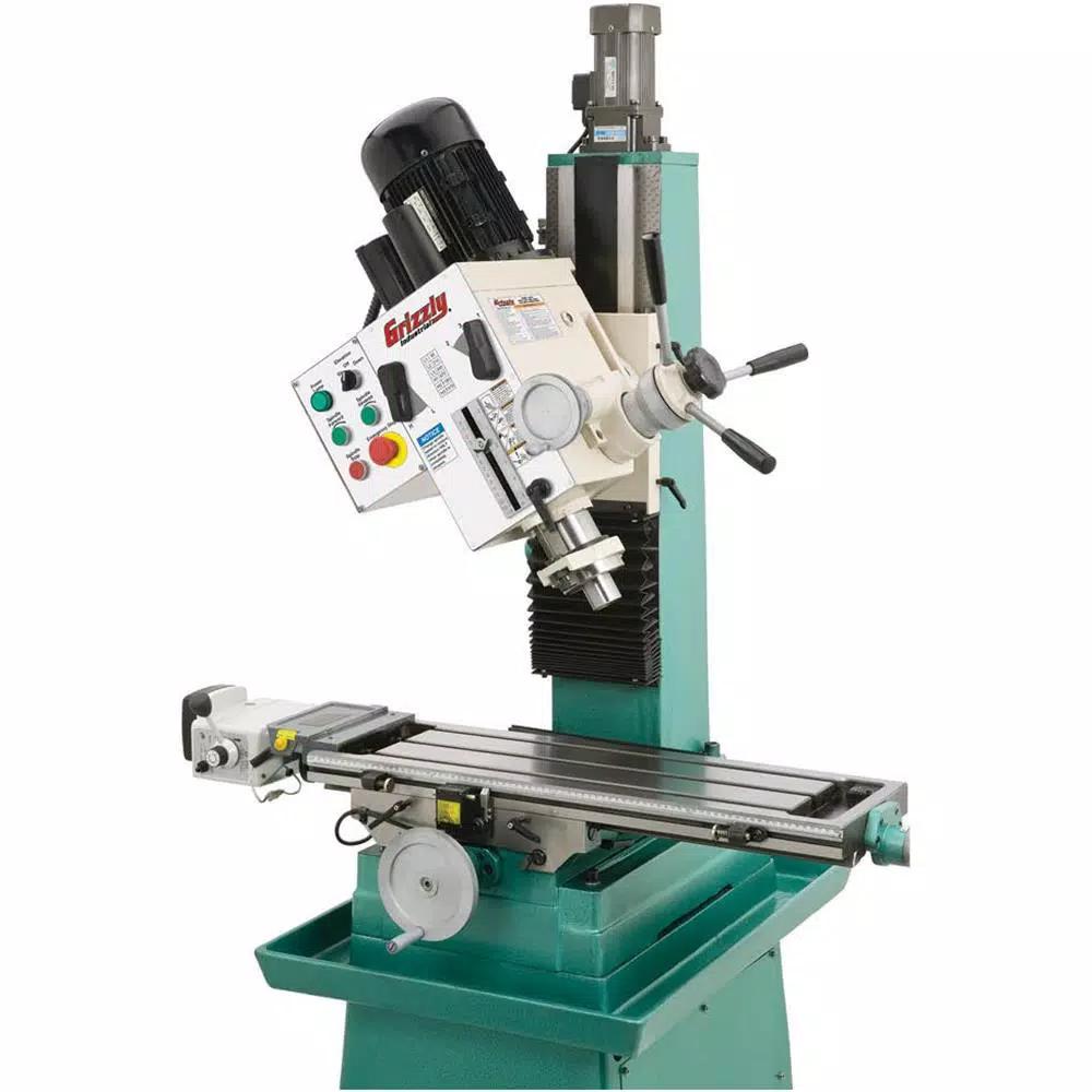 Grizzly Industrial Heavy-Duty Gear-Head Mill/Drill with Stand and Motorized Power Feed
