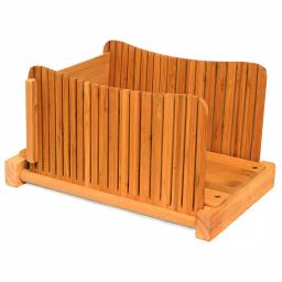 Unbranded DB-Tech Bamboo Wood Compact Foldable Bread Slicer - Adjustable Thickness thumbnail 1