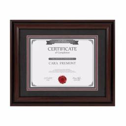DesignOvation Watson Set of 4 Brown Document Picture Frames, 11x14 matted to 8.5x11, Classic Two-Tone Finish thumbnail 2