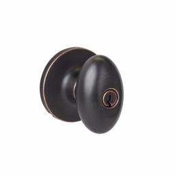 Sure-Loc Hardware Arapaho Vintage Bronze Egg Shaped Keyed Entry Doorknob, Brass Construction thumbnail 1