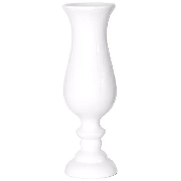 Uniquewise 30 in. White Modern Fiberglass Goblet Shape Floor Vase