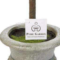 Pure Garden 12.5 in. Faux Boxwood Topiary Arrangement with Decorative Urn, Set of 3 thumbnail 4