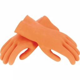 QEP Heavy Duty Latex Tile Grouting and Multipurpose Gloves, Orange, 1 Pair thumbnail 1