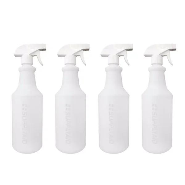 SUPPLYAID 32 oz. All-Purpose Leak-Proof Plastic Spray Bottles with Adjustable Nozzle, 4-Pack