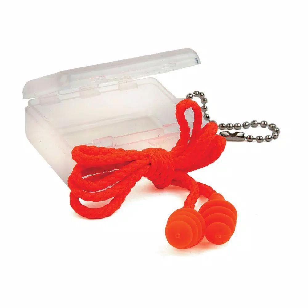 Lincoln Electric Silicone Reusable Ear Plugs with Safety Neck Cord and Storage Case, Orange