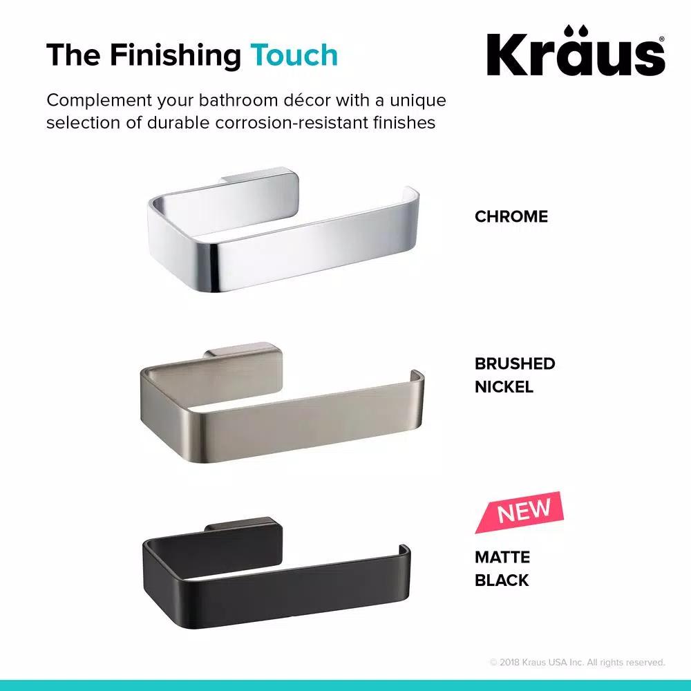 KRAUS Stelios Brushed Nickel Toilet Paper Holder, Solid Brass