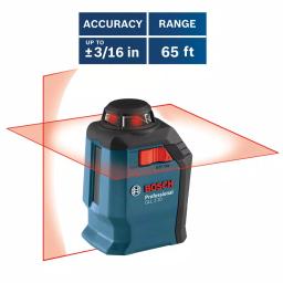 Bosch 65 ft. Self-Leveling 360-Degree Horizontal Cross-Line Laser Level thumbnail 6
