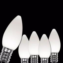Wintergreen Lighting OptiCore C7 LED Cool White Smooth Opaque Christmas Light Bulbs, 25-Pack thumbnail 1