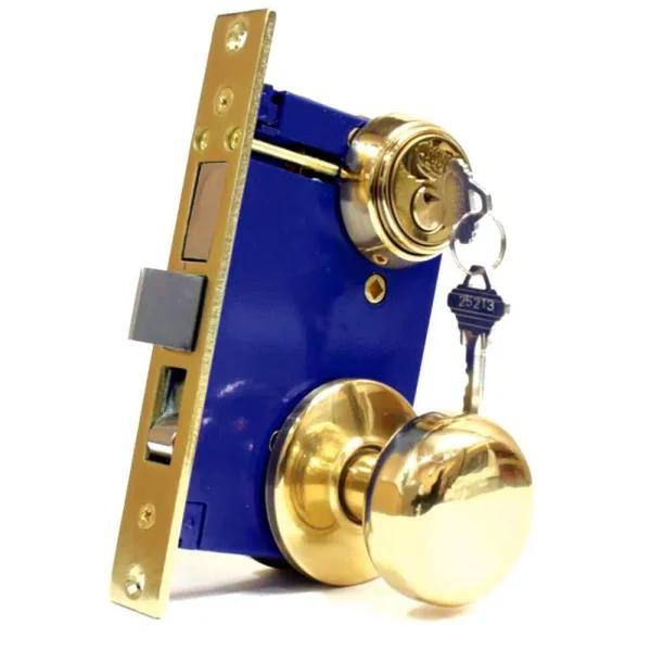 Premier Lock Brass Finish Iron Gate Mortise Entry Door Lock Set, Right Hand, 2-1/2 in. Backset