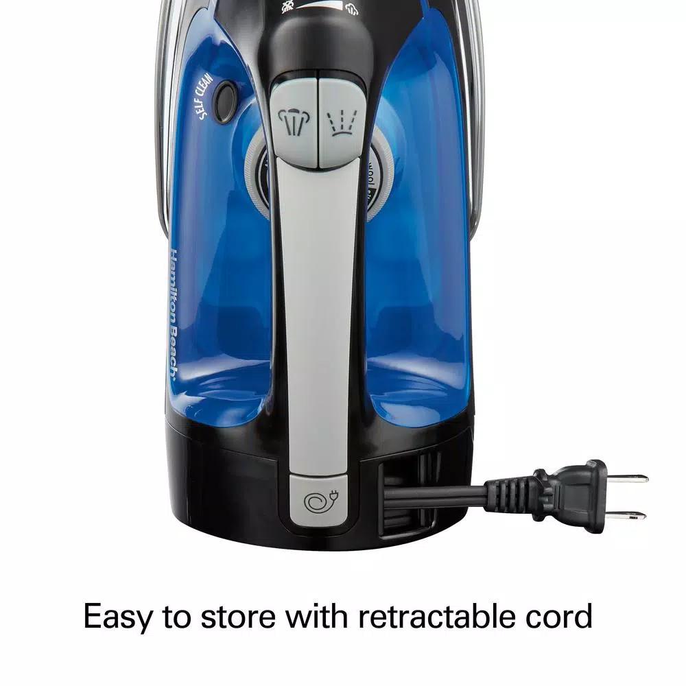 Hamilton Beach Retractable Cord Steam Iron with Stainless Steel Soleplate