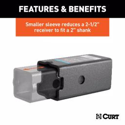 CURT Reducer Sleeve Set, 3 in. to 2-1/2 in. and 2 in. Receiver Adapters, 2-Piece Set thumbnail 2