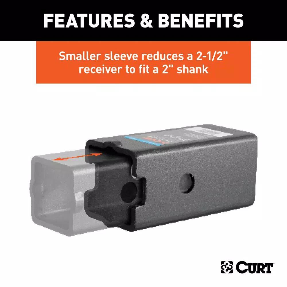 CURT Reducer Sleeve Set, 3 in. to 2-1/2 in. and 2 in. Receiver Adapters, 2-Piece Set