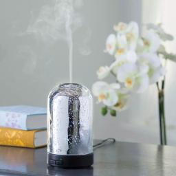 Airome 9.3 in Mercury Glass Ultrasonic Essential Oil Diffuser - Silver thumbnail 2